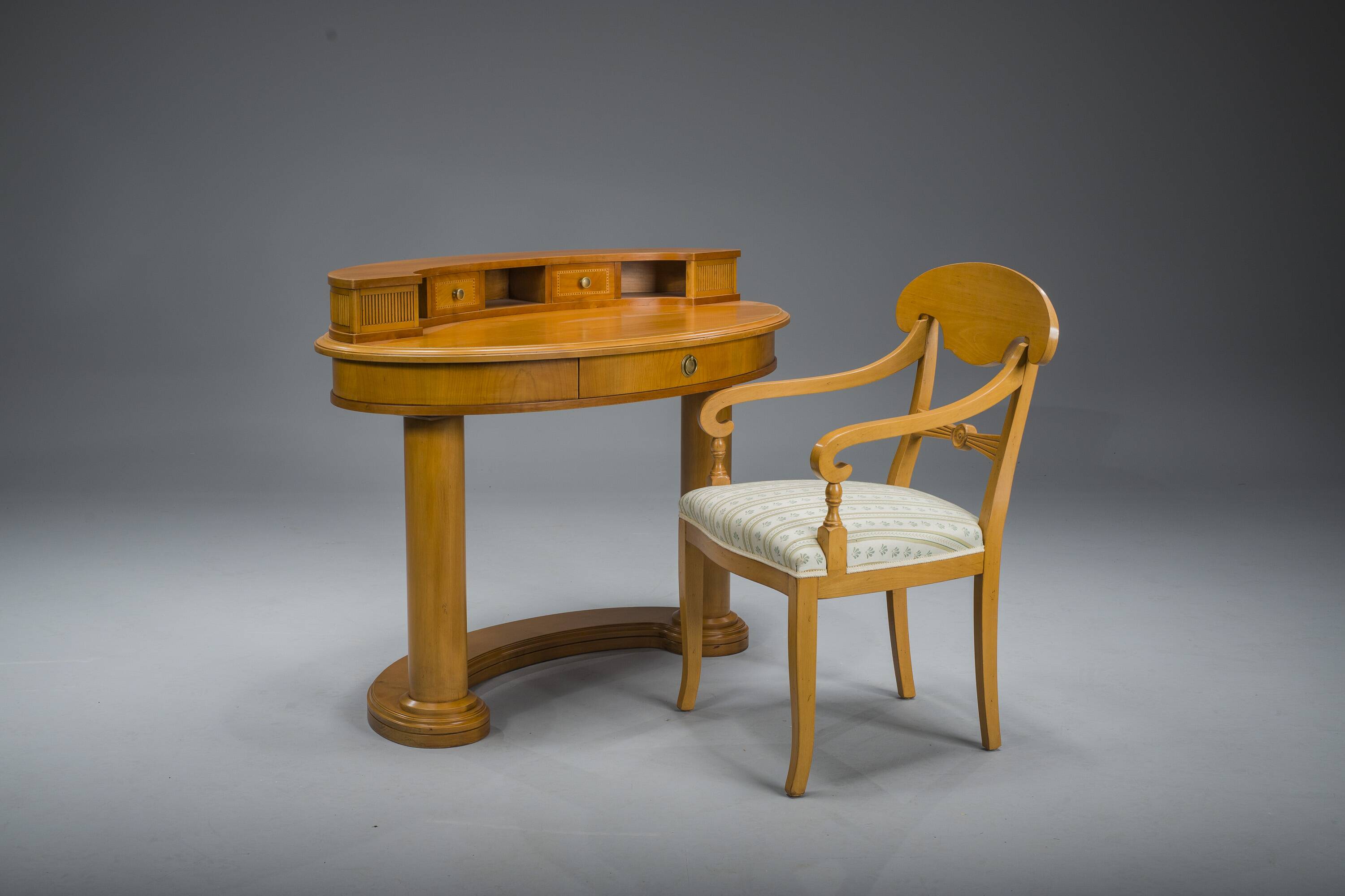 Biedermeier Dressing Table and Armchair from Selva, Italy, Set of 2