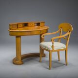Table de toilette et fauteuil Biedermeier de Selva, Italie, ensemble de 2