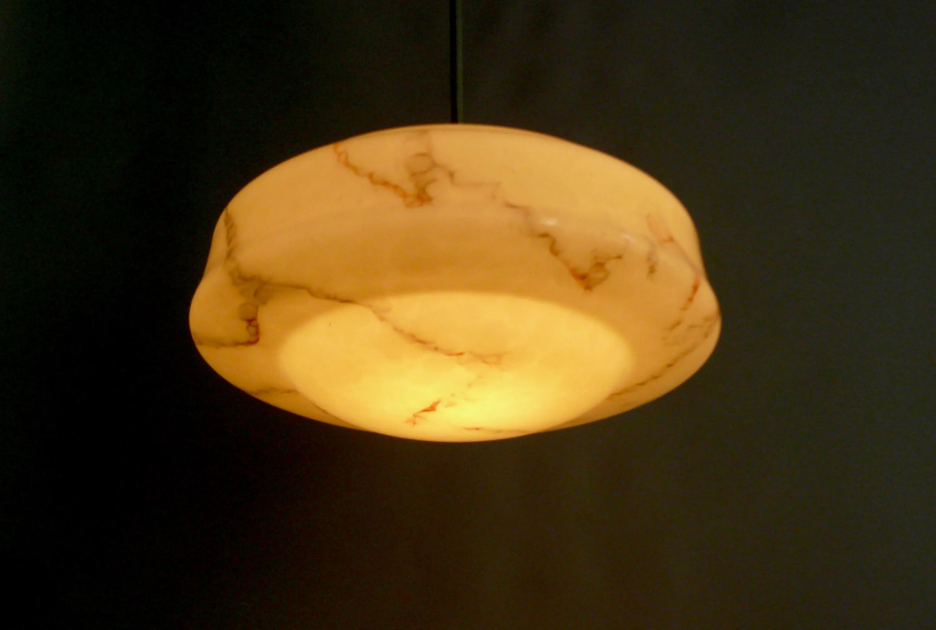 Grand plafonnier beige Art Déco - années 1930-1950