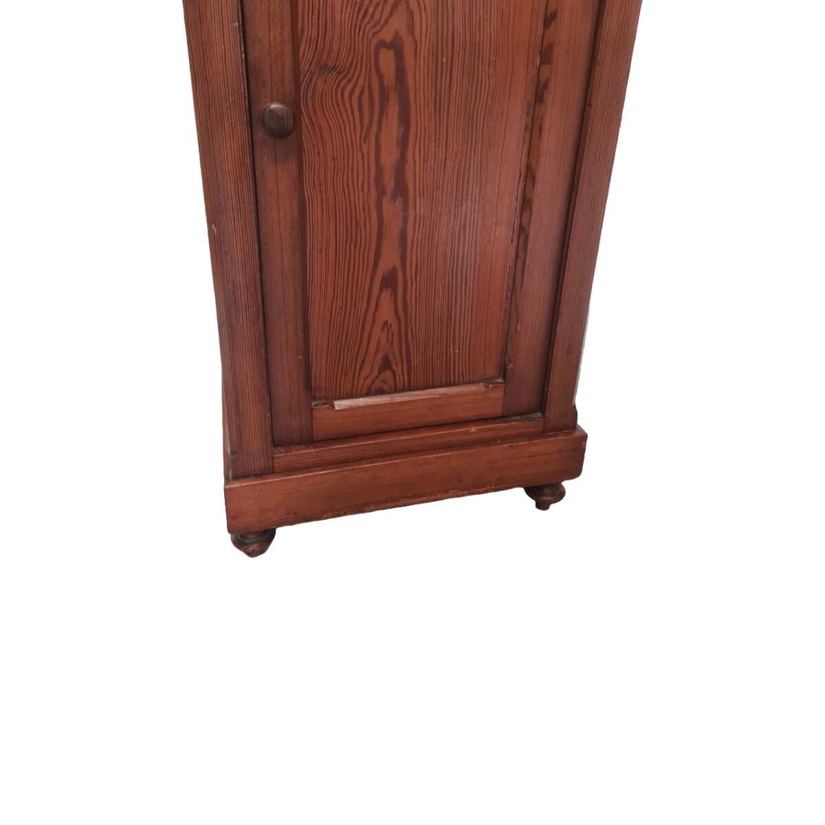 Antique Pine Bedside Table With Marble Top, late 1800s