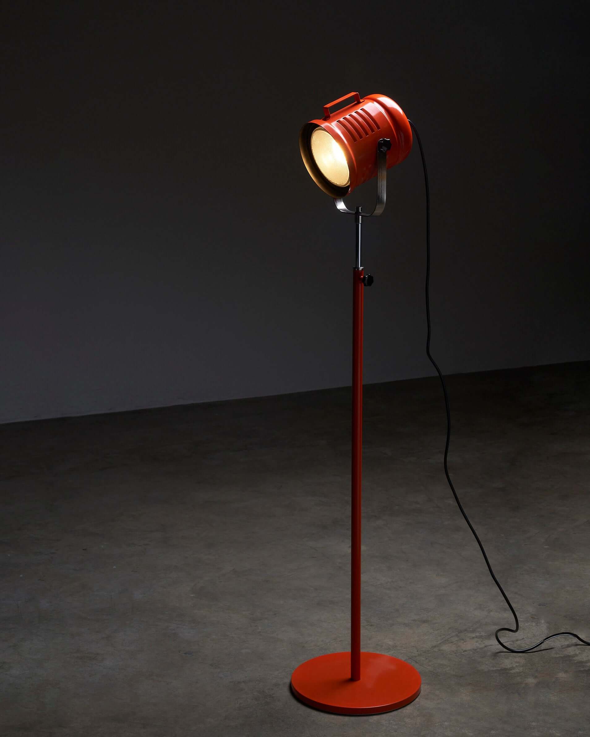 Bright orange spot floor lamp by Aneta