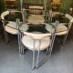 Ensemble table et chaises chrome et verre