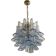 Lustre contemporain en verre de Murano bleu « Selle »
