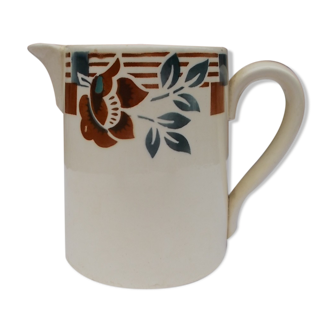 Pitcher in art deco earthenware Sarreguemines