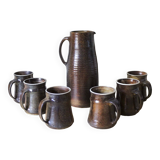 Pitcher service and 6 ceramic cups