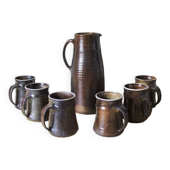 Pitcher service and 6 ceramic cups
