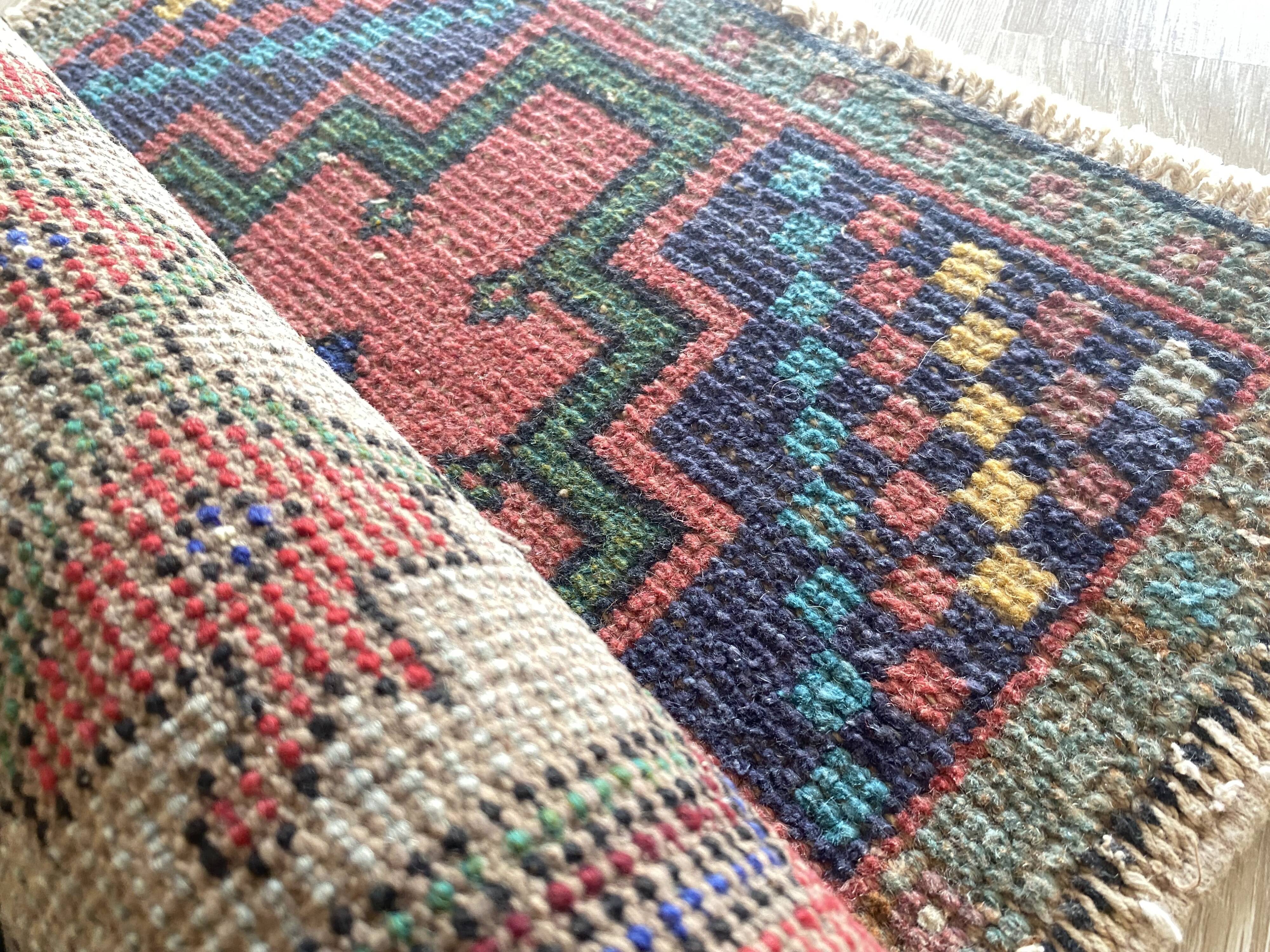 Small rug, Turkish vintage rug, Hand knotted rug,Mini door mat rug 48x85 Cm