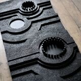 Wall sculpture, wood and black coating, late 1970s