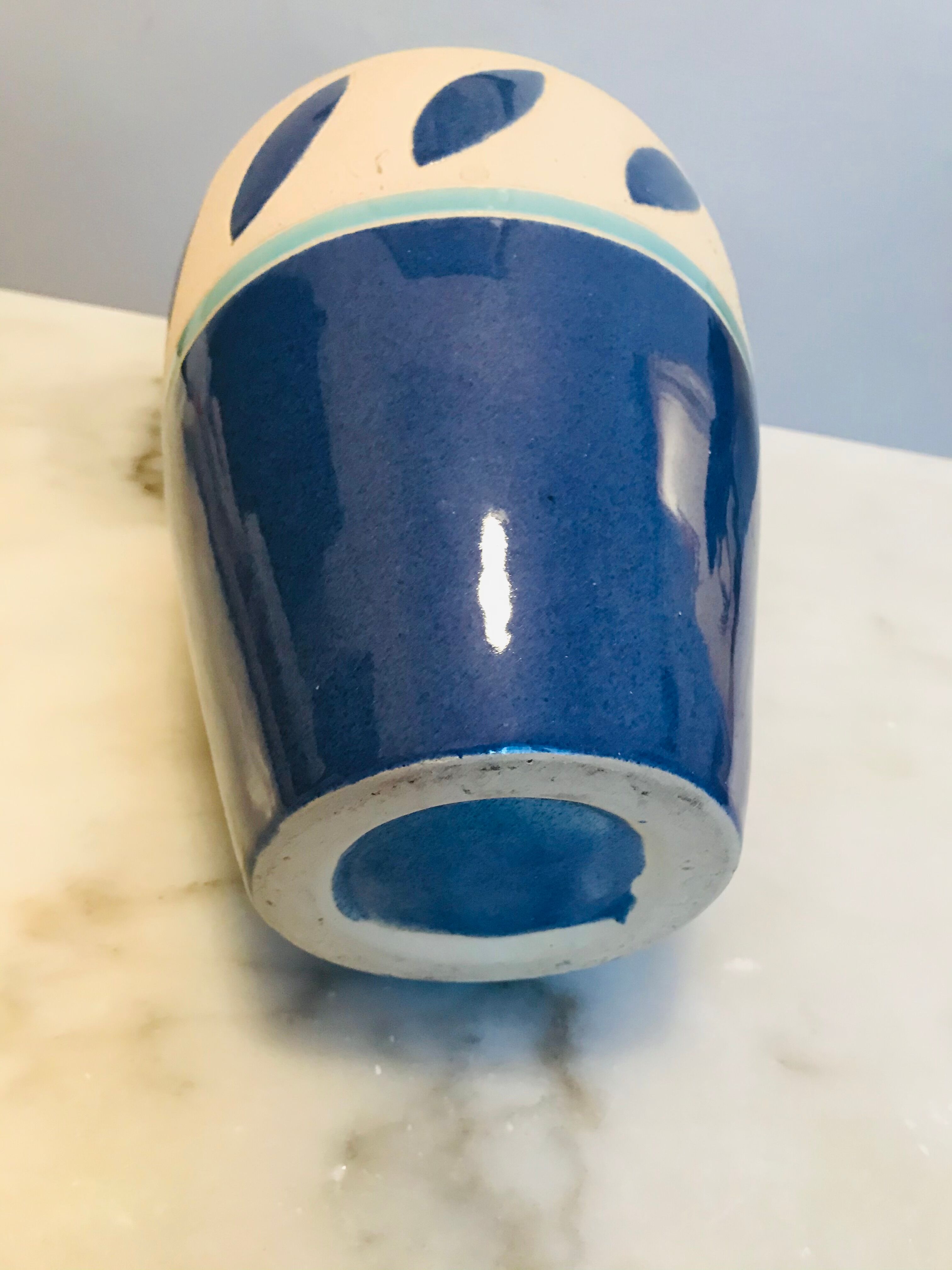 Blue ceramic vase