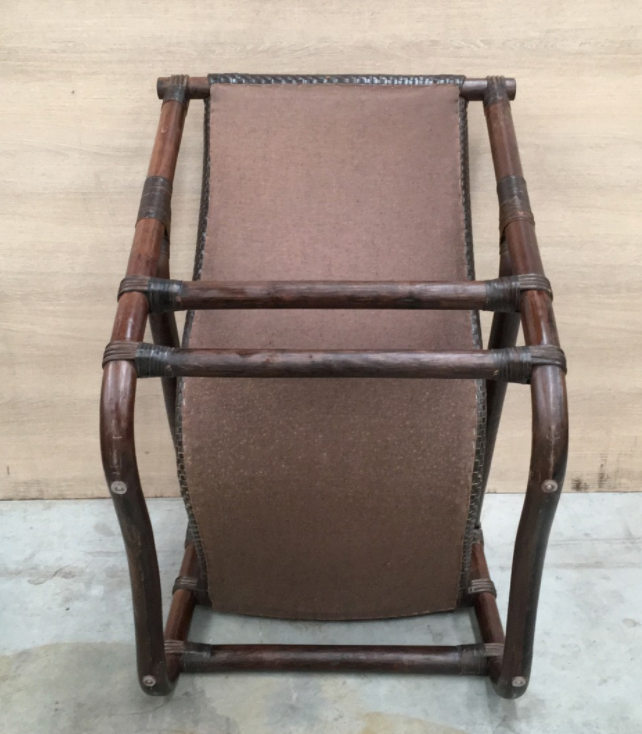 Fauteuil en bambou et en cuir
