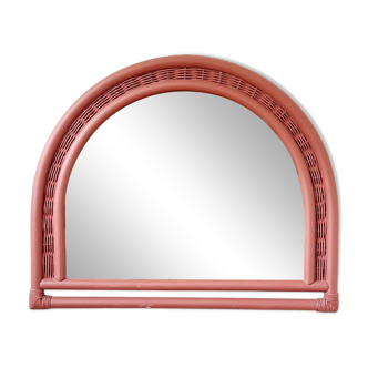 Miroir en bambou terracotta