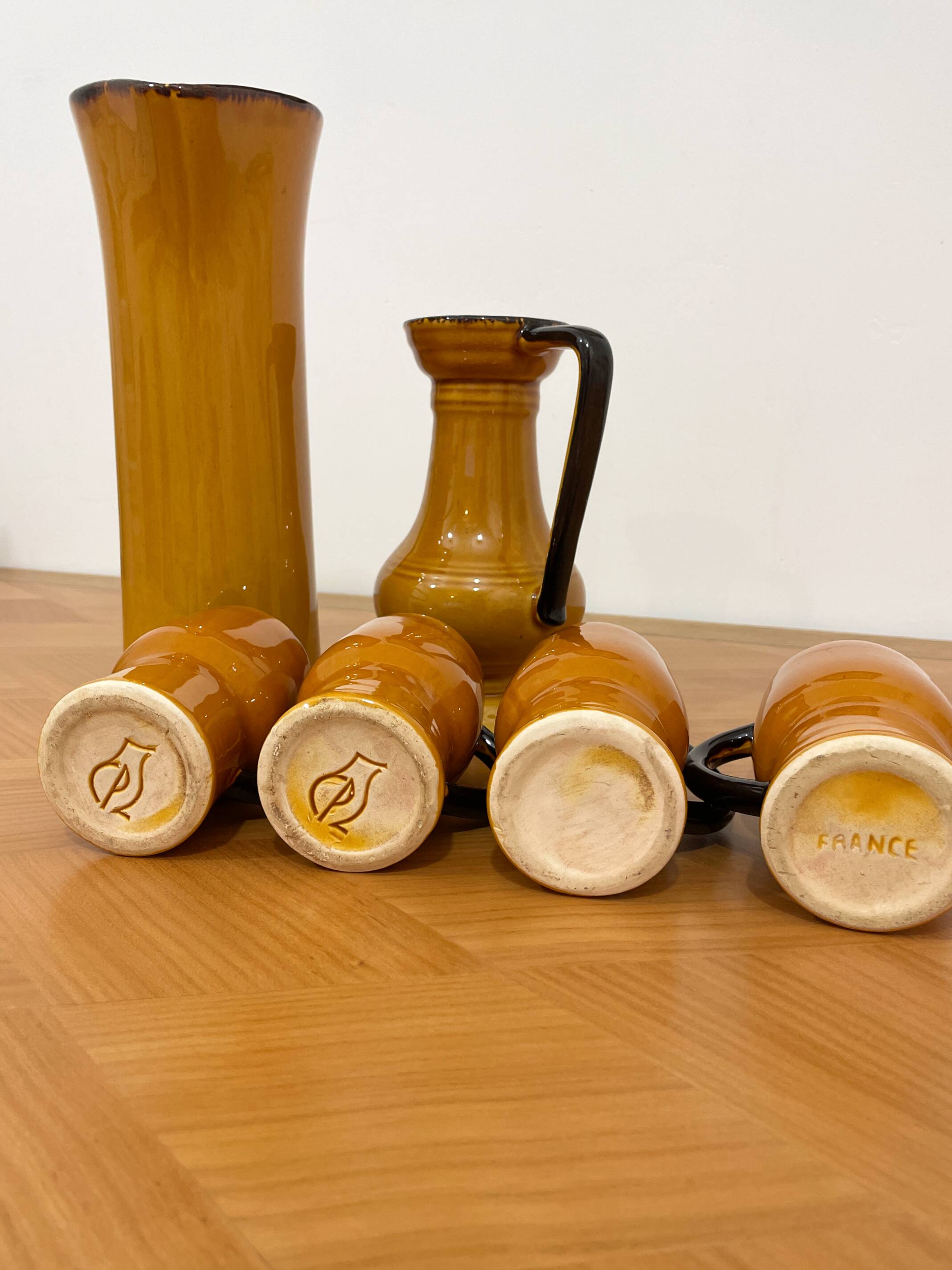 Ceramic orangeade service from Vallauris signed CPL - 1960s/70s