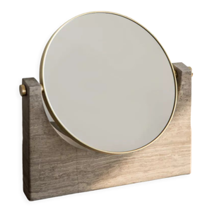 miroir en travertin à