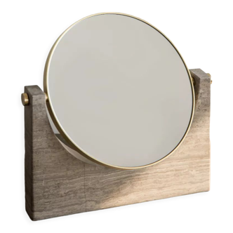 Travertine free-standing mirror