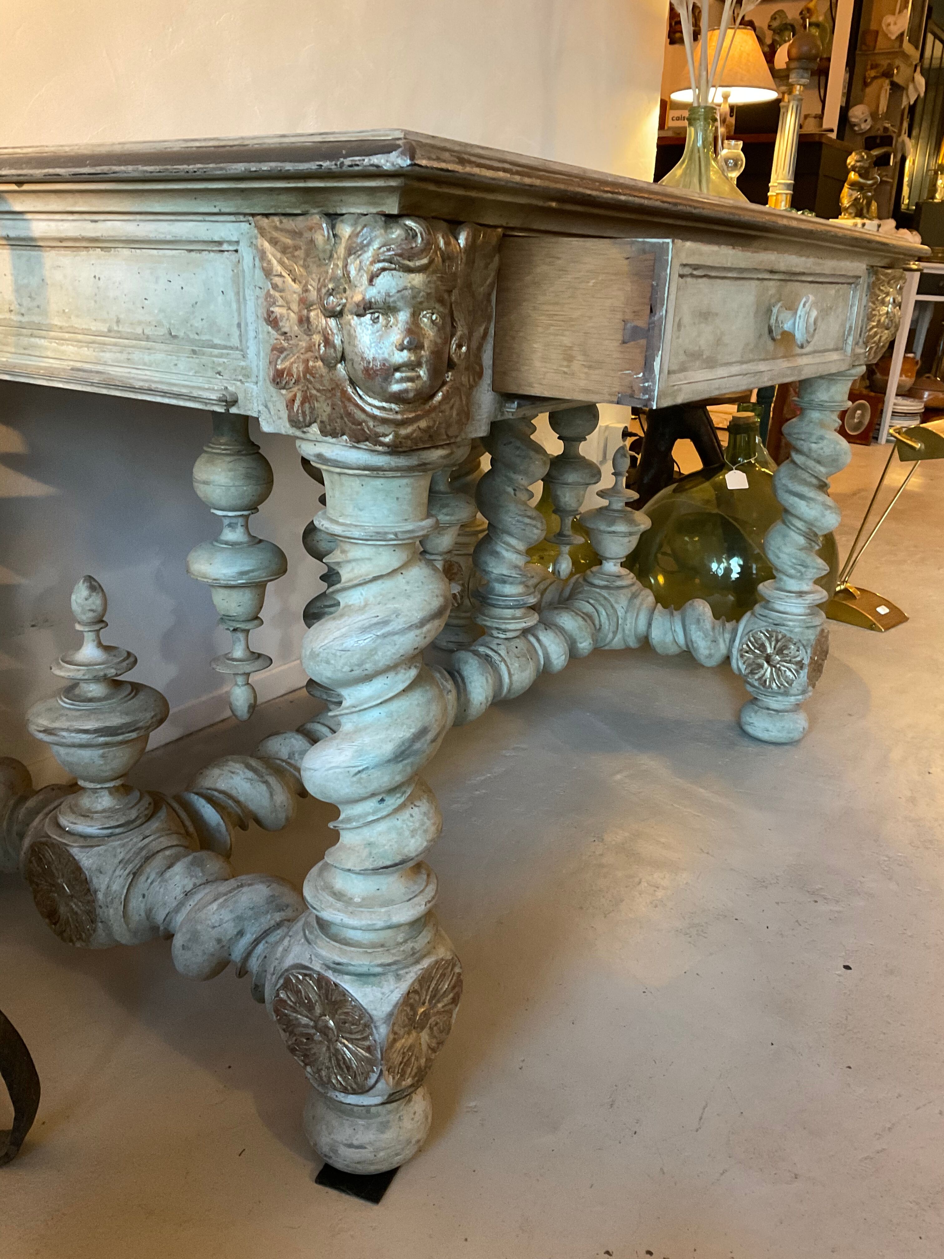 Table / office with 2 drawers. louis xiii style