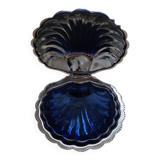 Silver-plated metal shell butter dish