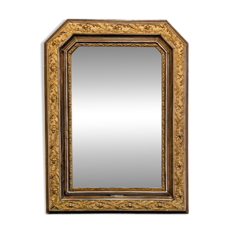 Antique gilt mirror with beveled corners, 70 x 51 cm – Chic decor