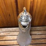 Old Carafe Body Glass Mold + Silver Metal Vintage
