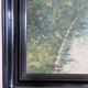 Vintage original landscape oil painting, signed farmhouse art