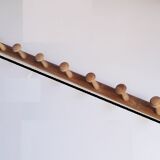 Coat rack 2m, 14 wooden wall hooks