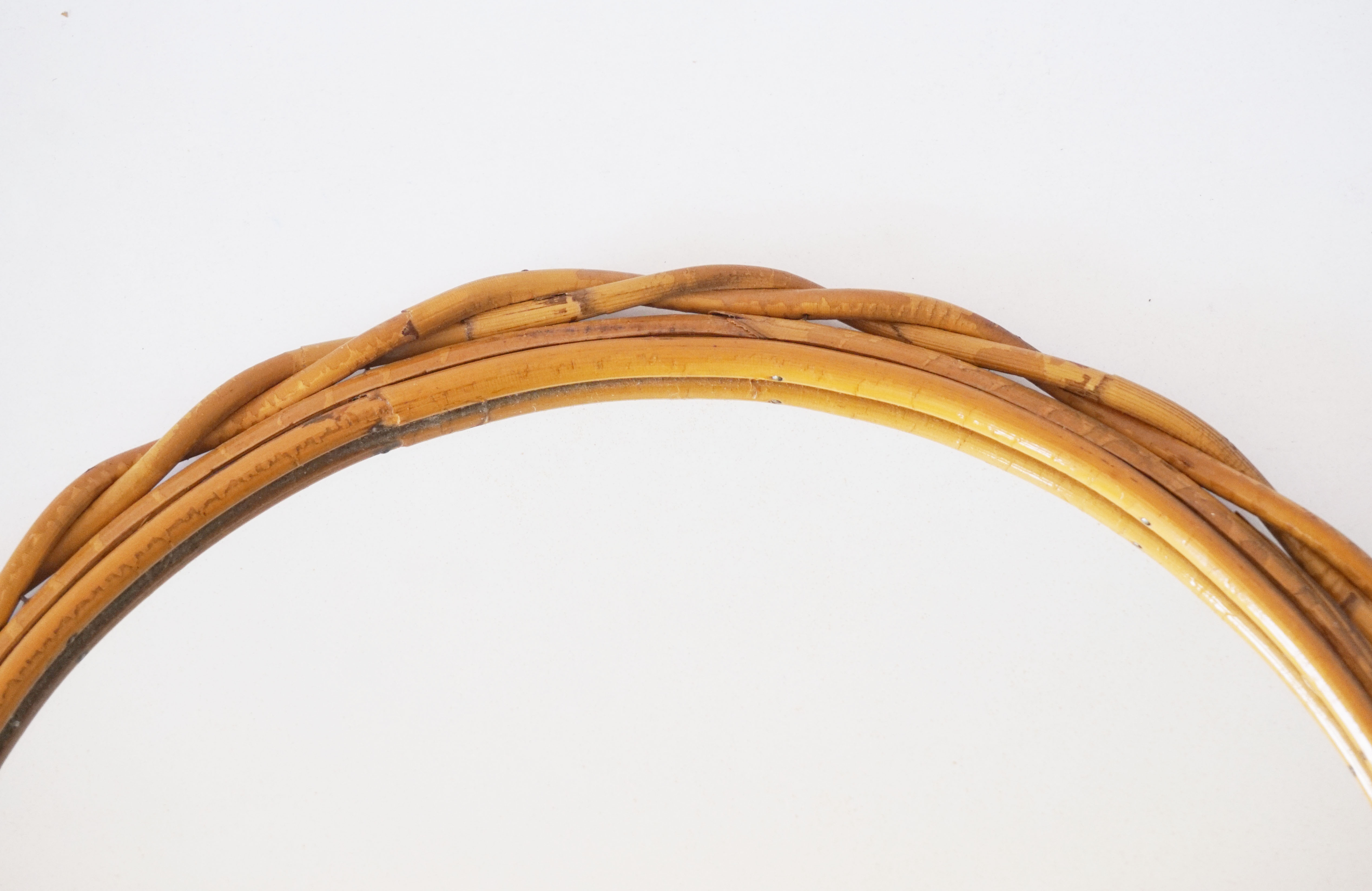 Vintage rattan sun mirror