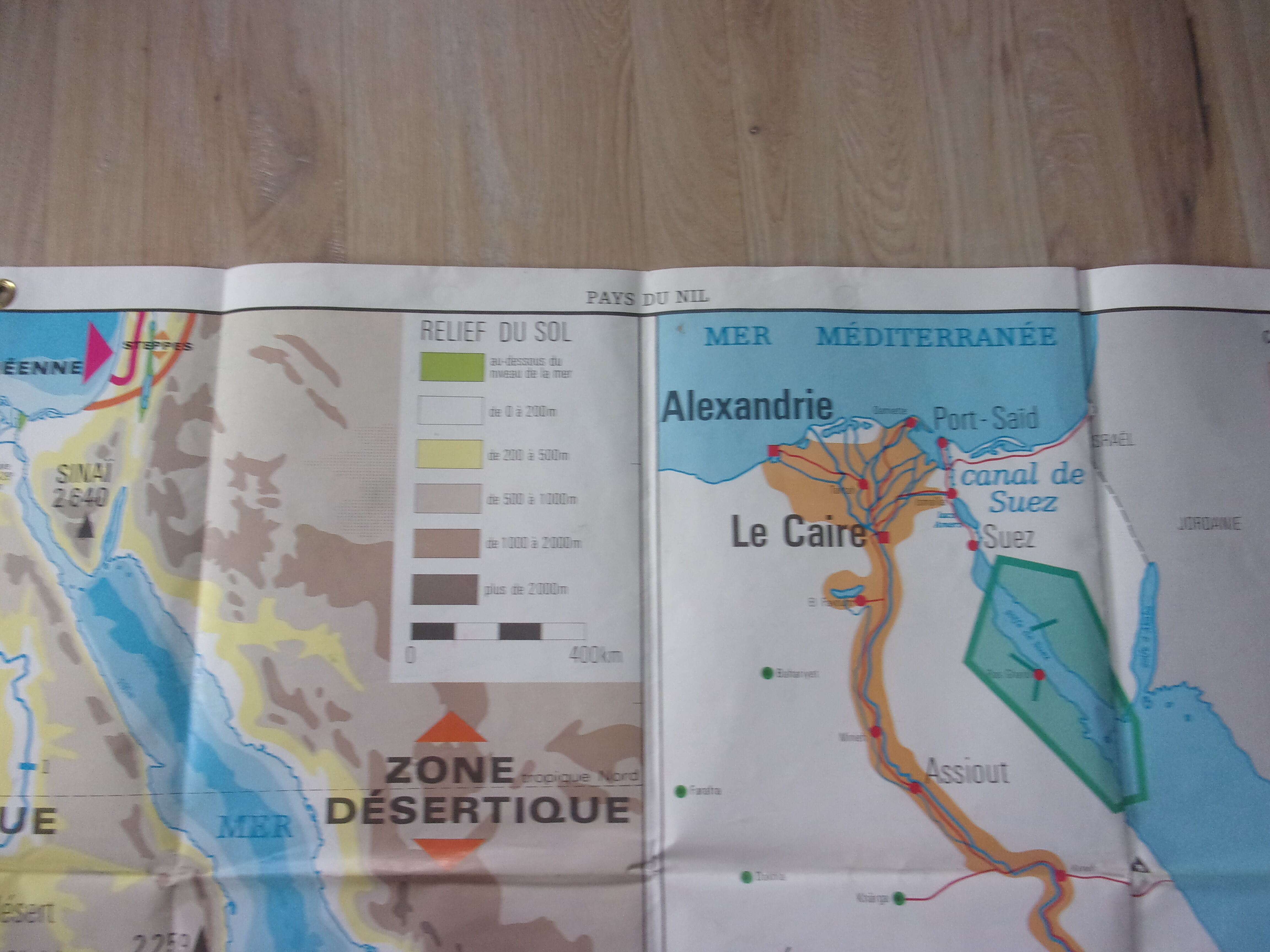 Vintage school map Maghreb / Nile Country