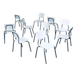 Industrial Dutch Stacking Chairs, 1960s, Set of 10