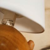 Duo of wooden ball lamps