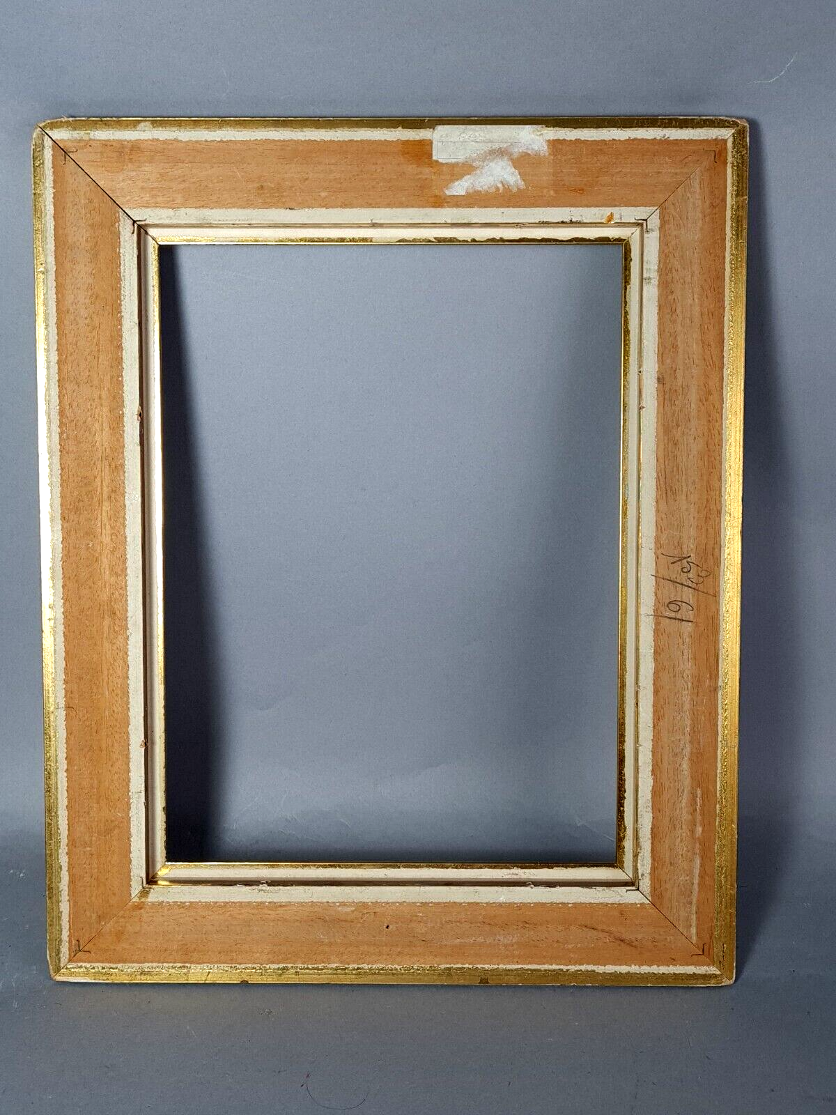 Frame inverted edges and beaded gilded wood 46x36 foliage 35x26 cm SB
