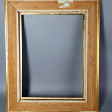 Frame inverted edges and beaded gilded wood 46x36 foliage 35x26 cm SB