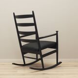 Fauteuil à bascule en hêtre, design danois, années 1970, production : Danemark