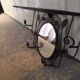 Porte manteaux avec miroir rond 4 patères + porte chapeaux an 30/40 en fer forgé