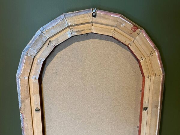 Miroir arche doré, verre biseauté, 50-60