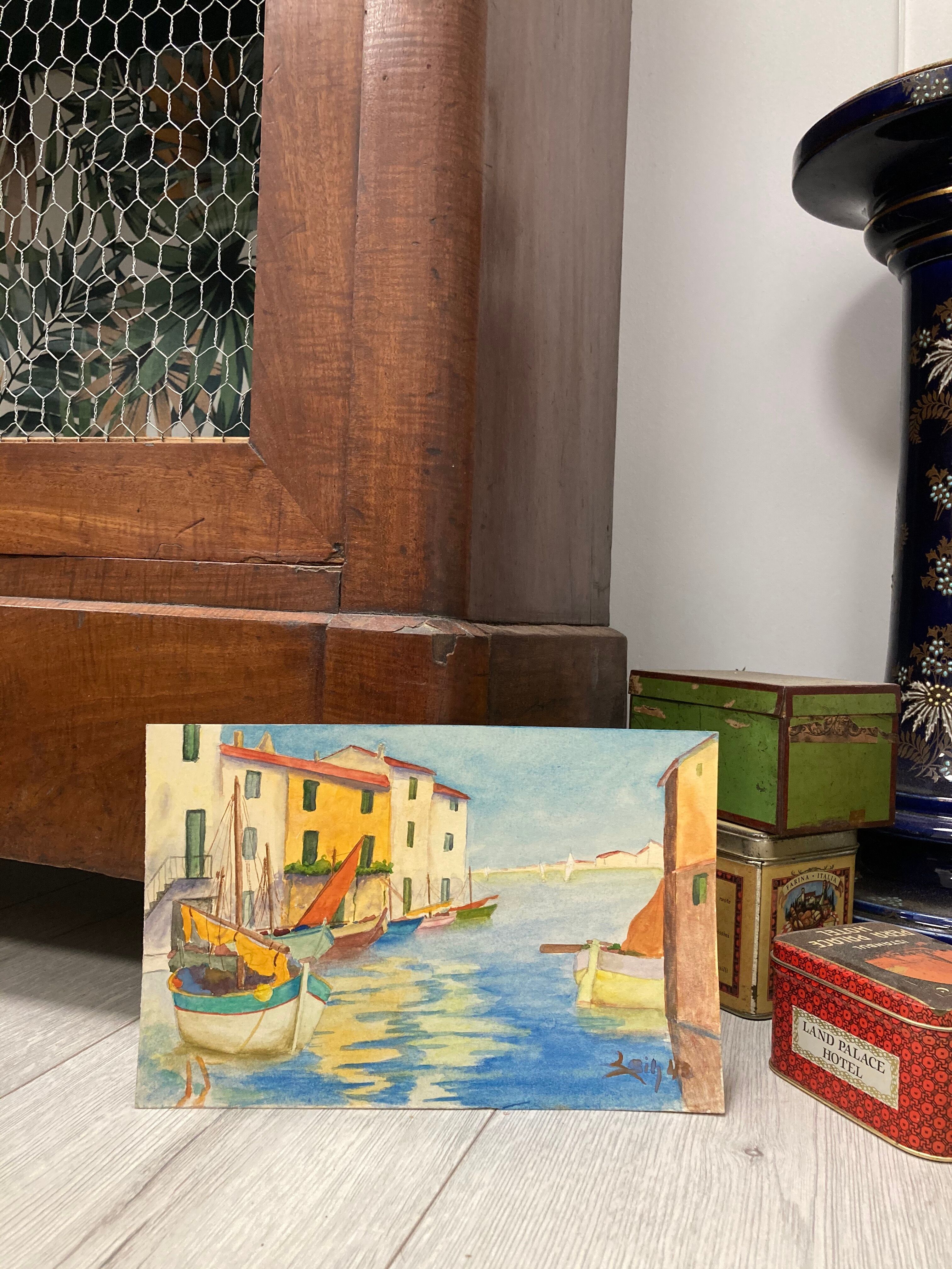 Aquarelle marine vintage