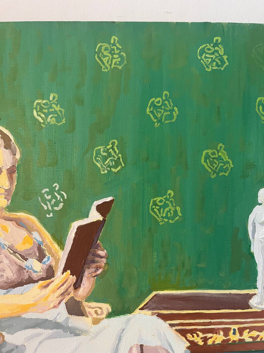 "The Love Novel", oil on canvas signed M. Toyer