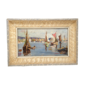 Tableau huile sur panneau signé