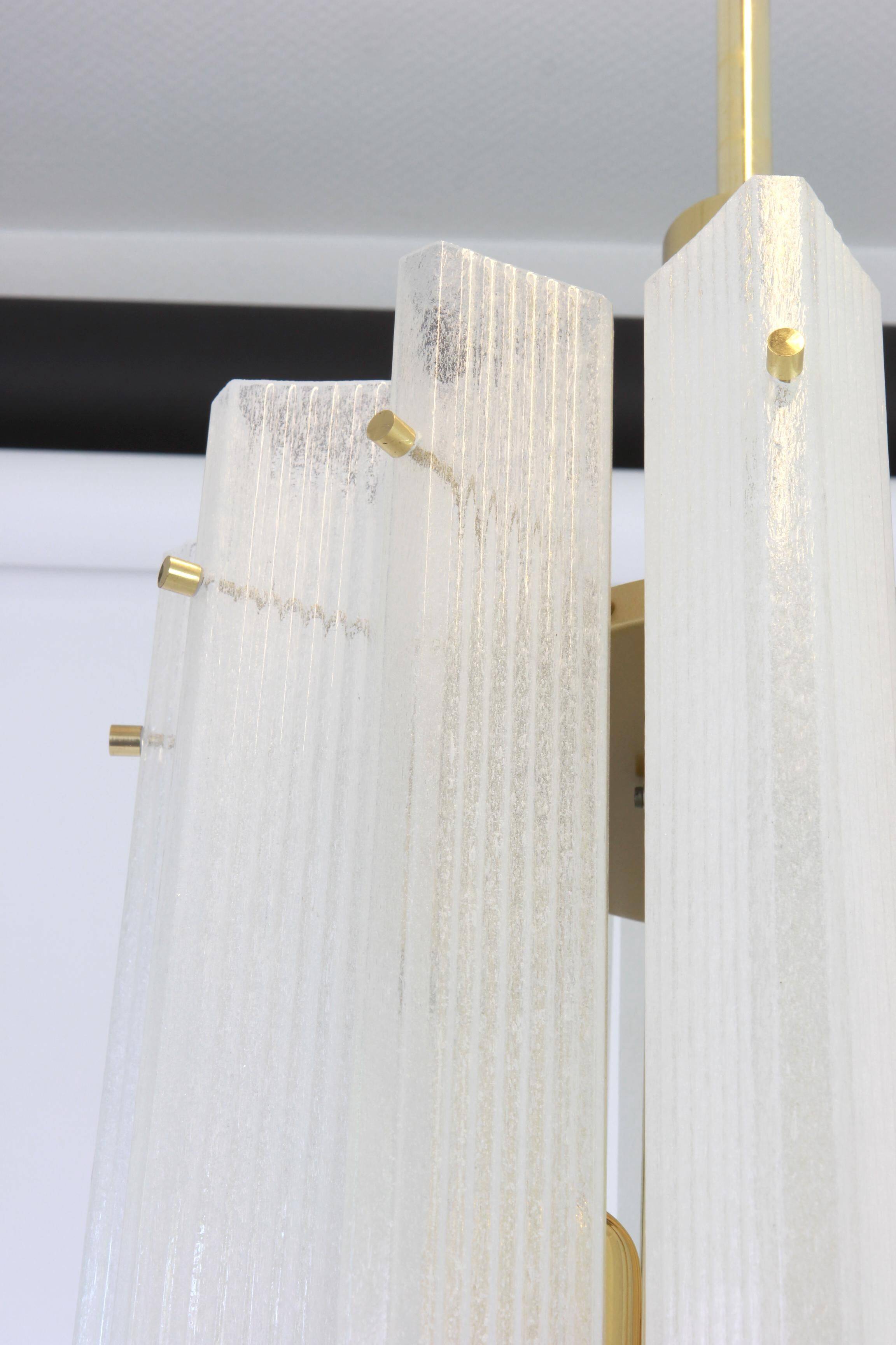 Murano glass ice pendant by Limburg, Germany, 1970s