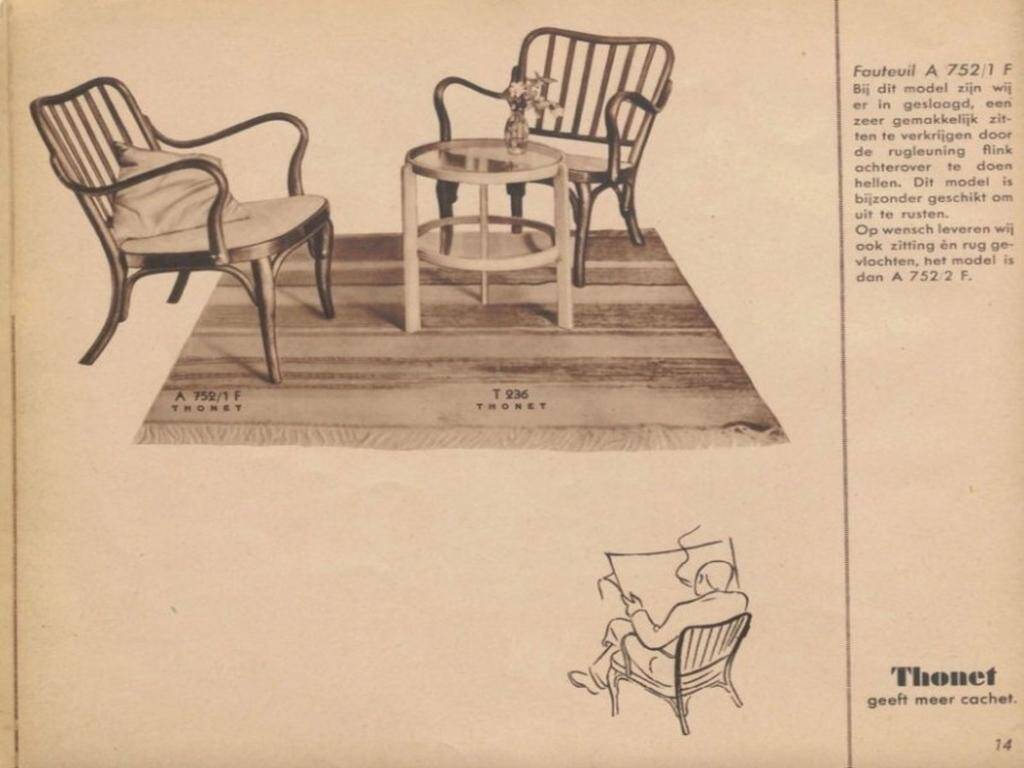 Art Deco armchairs A752F by Jozef Frank for Thonet