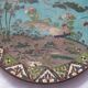 very large Chinese cloisonné enamel dish China 19th century