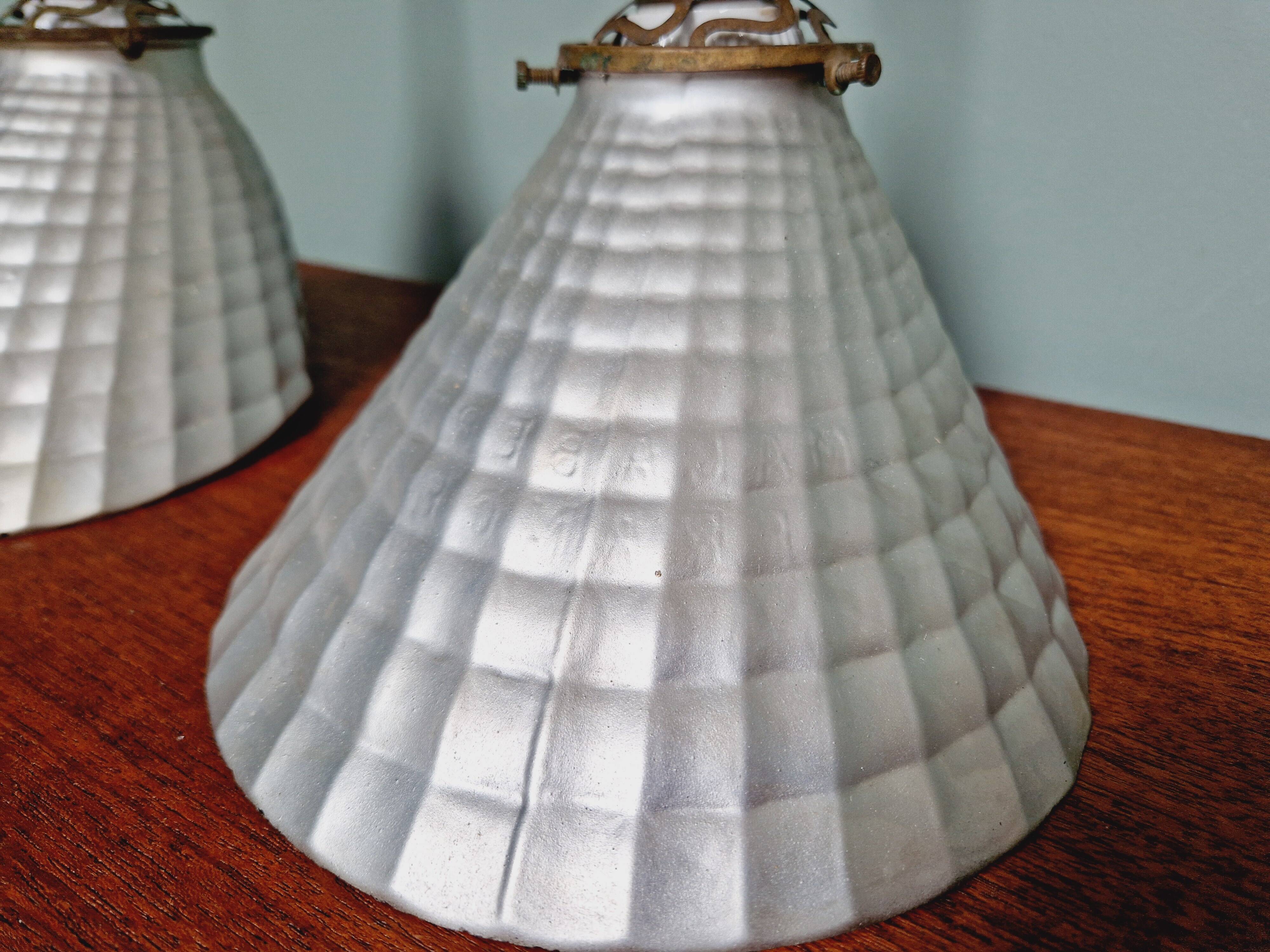 Pair of mercurized glass wall sconces, Maison Malabert, 1930s