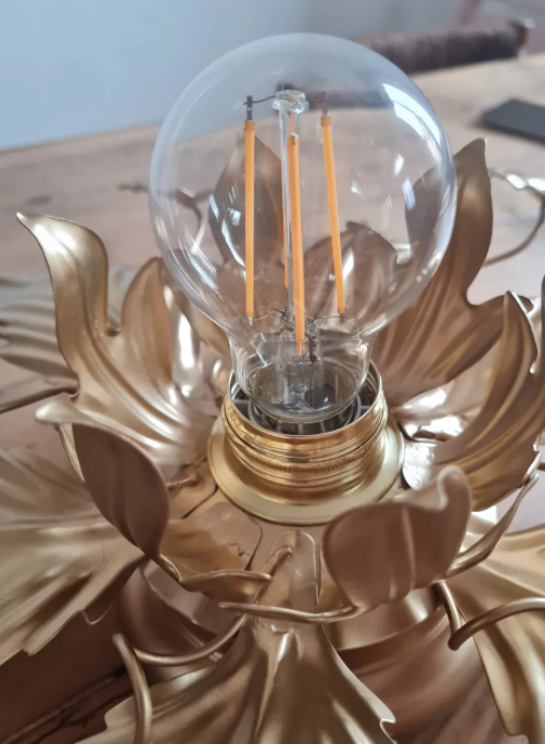 Golden brass flower wall lamp