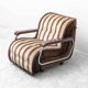 Vintage Malga model armchair in striped fabric – 1970s design
