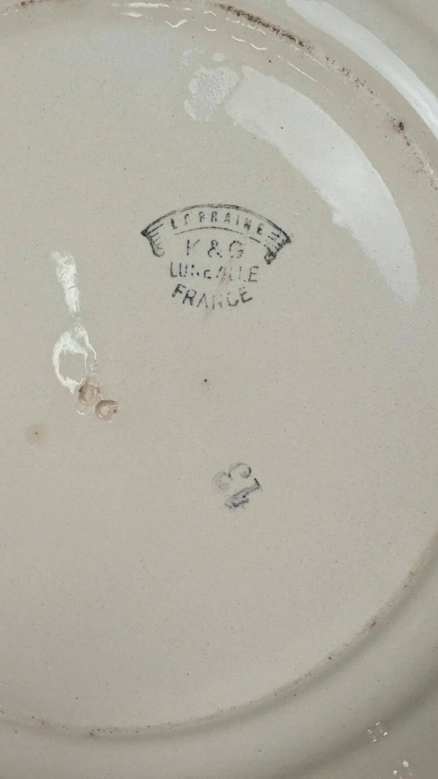 Antique plate K&g Lunéville – Lorraine model