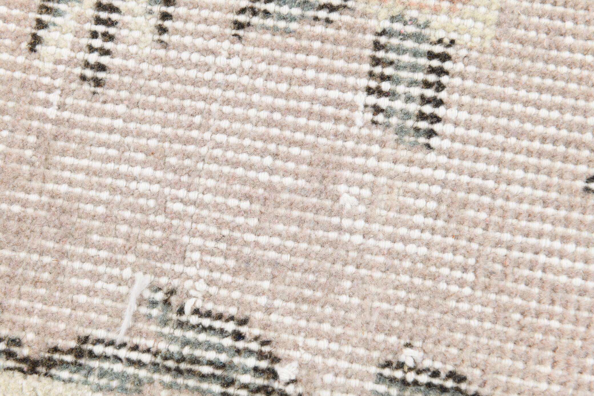 3x6 Gray & Cream Oriental Turkish Vintage Rug, 110x192Cm