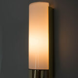 Brass and opaline glass wall lamp, glashutte limburg, 1970s
