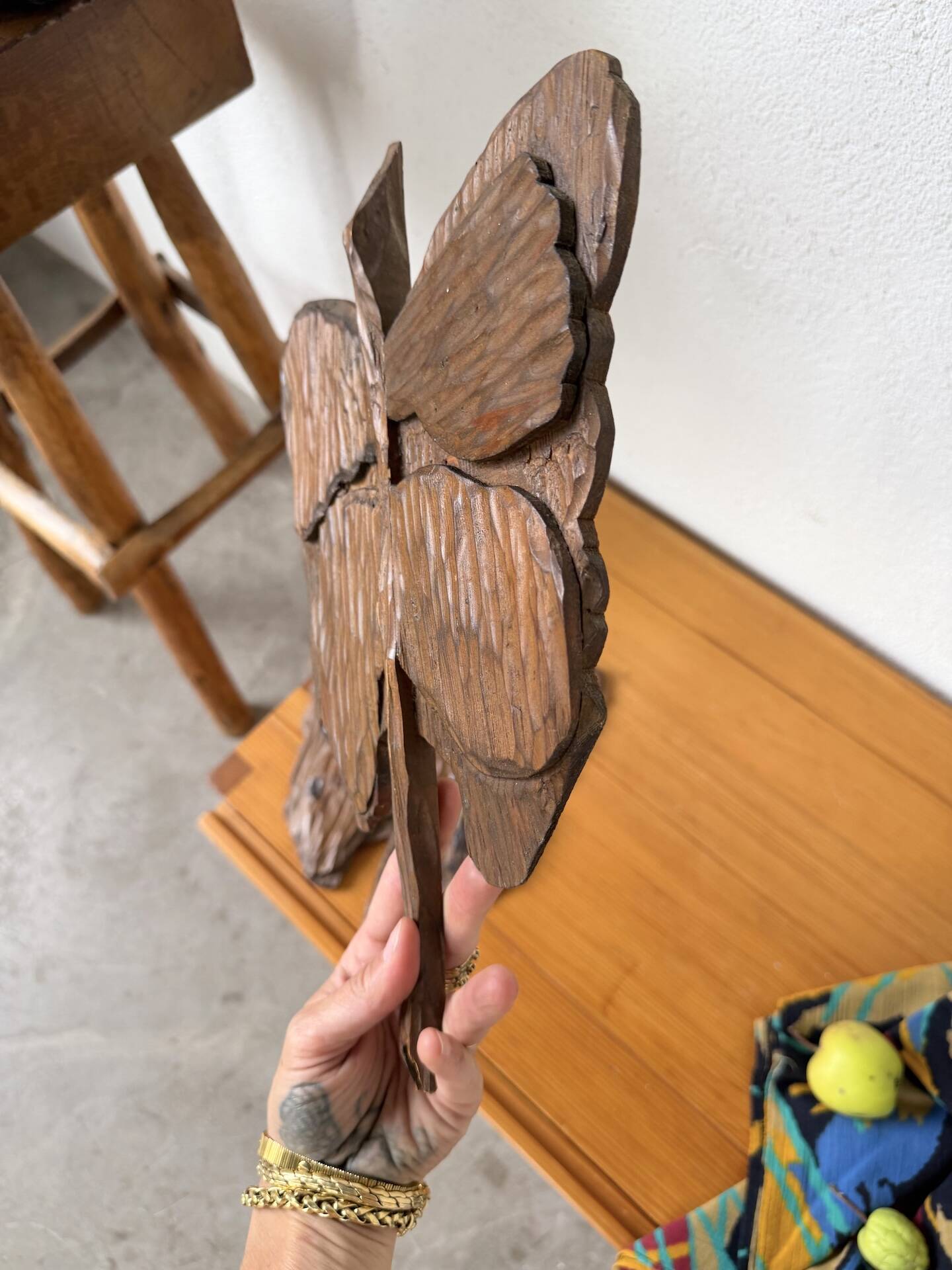 Set of 2 butterfly wall decorations sculptures 1900