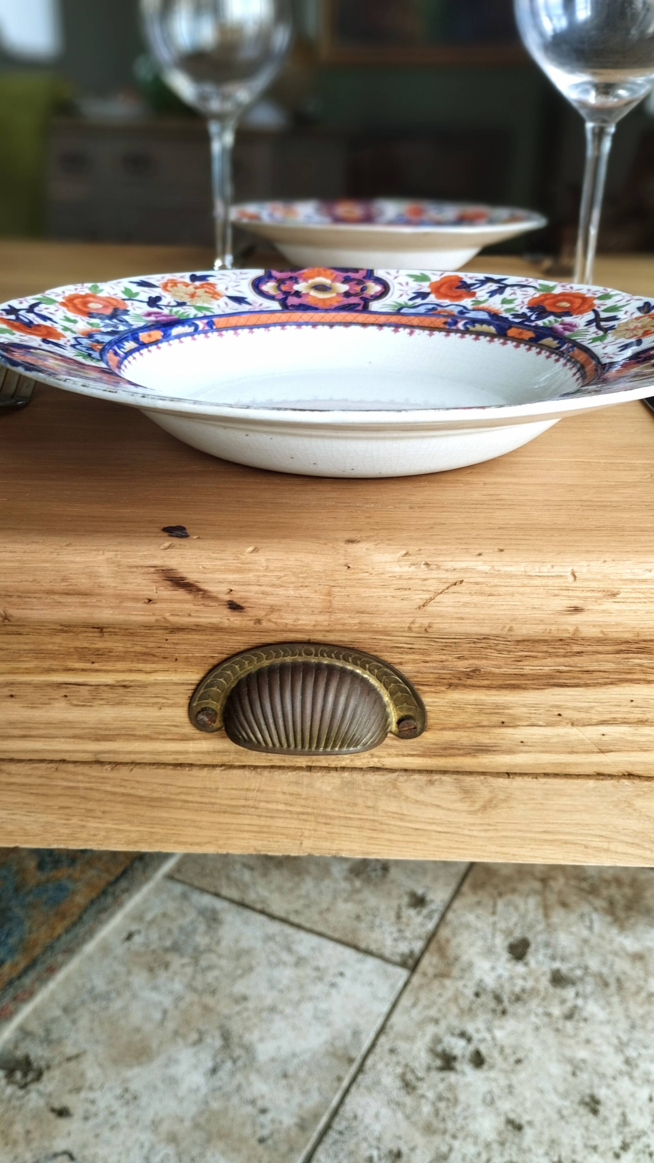 Elegant and refined 230 X 73 solid oak farmhouse table.