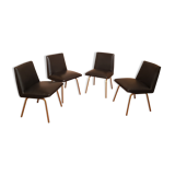 4 office chairs in vintage black skai