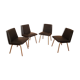 Set de  4 chaises de bureau en skaï noir vintage