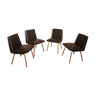 4 office chairs in vintage black skai